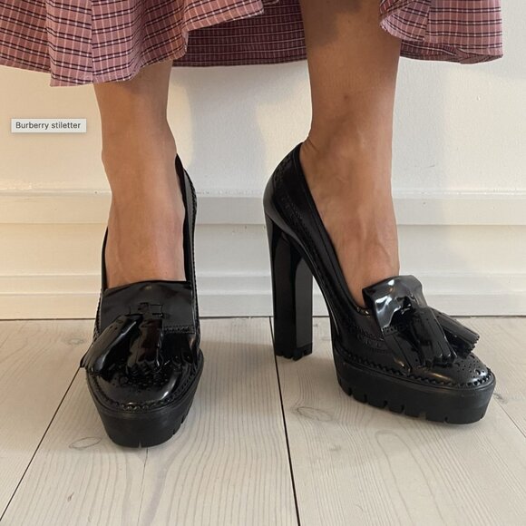 BURBERRY Prorsum Thomond 130 Tassels Platform Pumps Black Mocassin New in/Box - Picture 9 of 14